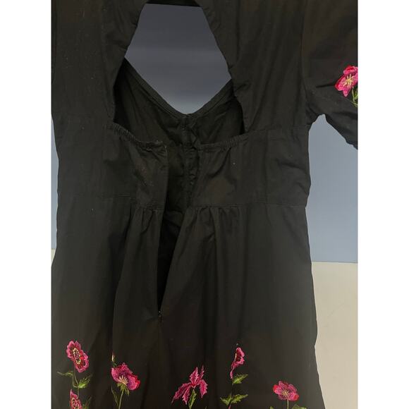 Wayward Fancies eShakti Sz M/L Black Maxi Dress Cottage Dark Fairy Whimsigoth - Picture 5 of 10